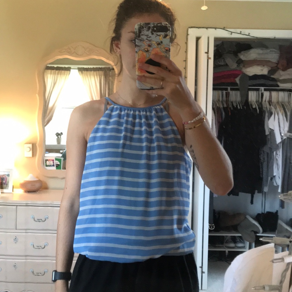 Blue and White Express Tank